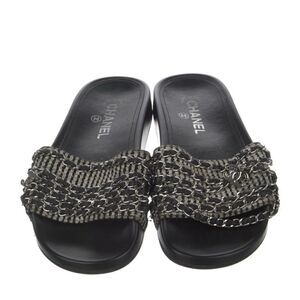 Chanel interlocke CC slides size 8